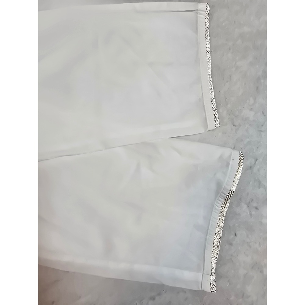 Soft Surroundings White Embroidered Cotton Tunic Top Metallic Gold Trim Size XL - Picture 15 of 16
